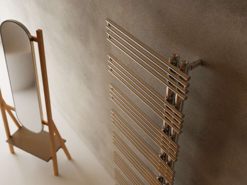 Termoarredo in acciaio inox. lucido